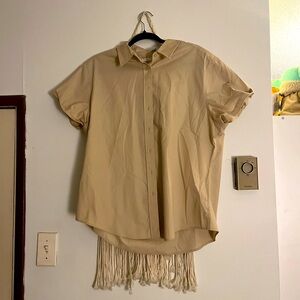 Androgynous Fox Short Sleeve Button Up